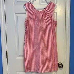 Pink Seersucker Dress with Pockets